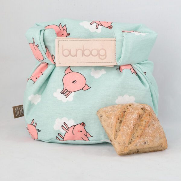 bunbag, brotkorb, schweinchen, rosa, hellblau